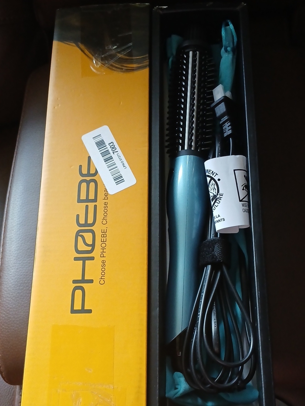 PHOEBEE Teal Ceramic Rotating Hot Air Brush for Women
